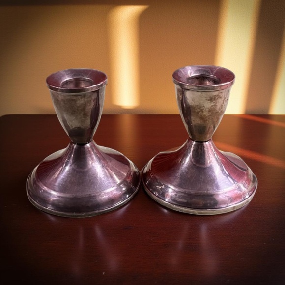 Duchin Creations Sterling Candle Holder / Weighted Candleholders Vintage (Set) - Picture 2 of 9